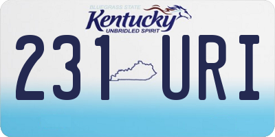 KY license plate 231URI