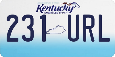 KY license plate 231URL