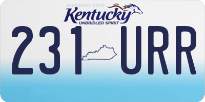 KY license plate 231URR