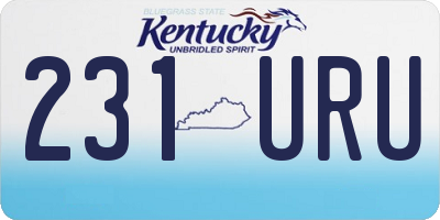 KY license plate 231URU