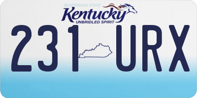 KY license plate 231URX