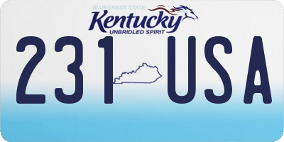 KY license plate 231USA