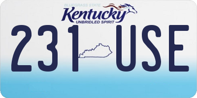 KY license plate 231USE