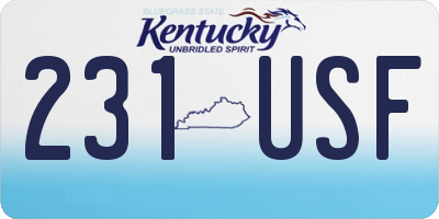KY license plate 231USF