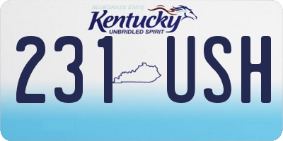 KY license plate 231USH