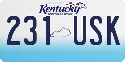 KY license plate 231USK
