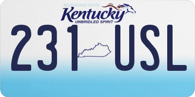 KY license plate 231USL