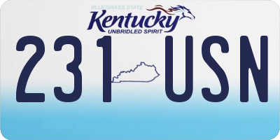 KY license plate 231USN
