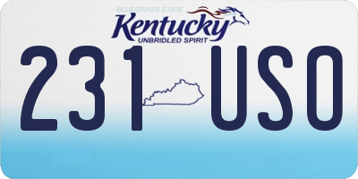 KY license plate 231USO