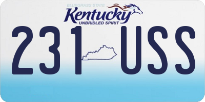 KY license plate 231USS