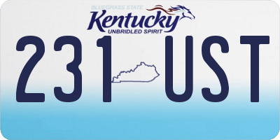 KY license plate 231UST
