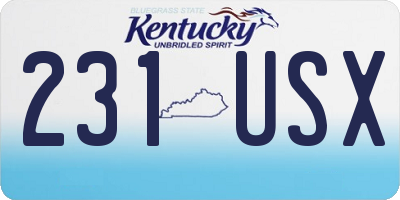 KY license plate 231USX