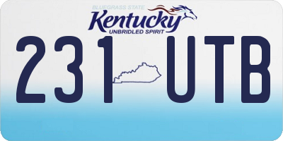 KY license plate 231UTB