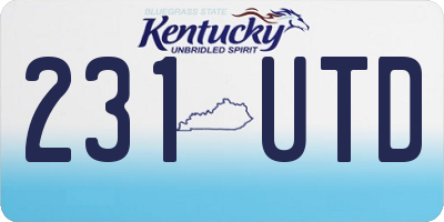 KY license plate 231UTD