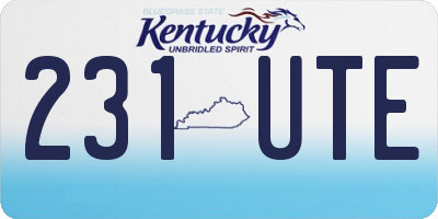 KY license plate 231UTE