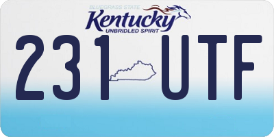 KY license plate 231UTF
