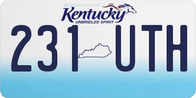 KY license plate 231UTH