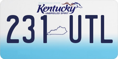 KY license plate 231UTL