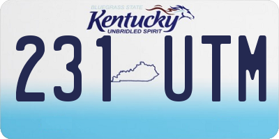 KY license plate 231UTM