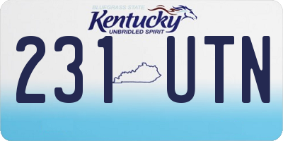 KY license plate 231UTN