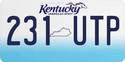 KY license plate 231UTP