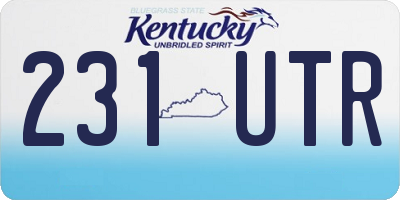 KY license plate 231UTR