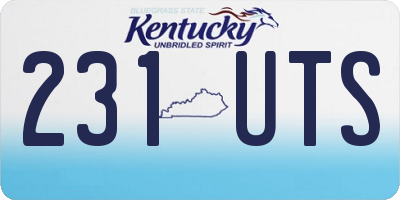 KY license plate 231UTS