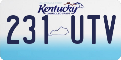 KY license plate 231UTV