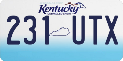 KY license plate 231UTX