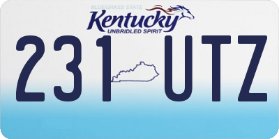 KY license plate 231UTZ
