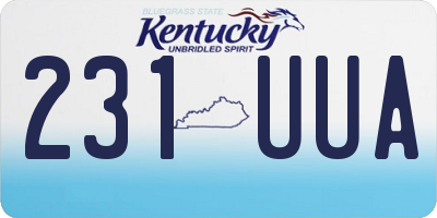 KY license plate 231UUA