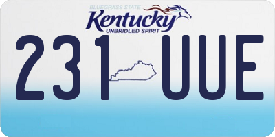 KY license plate 231UUE