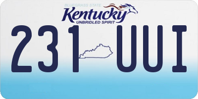 KY license plate 231UUI