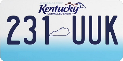 KY license plate 231UUK