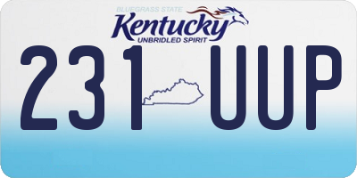 KY license plate 231UUP