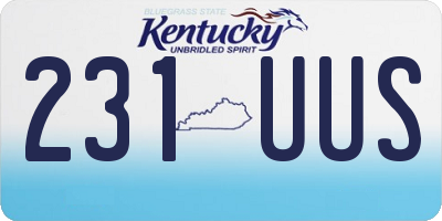 KY license plate 231UUS