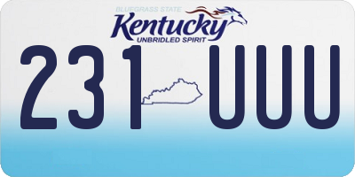 KY license plate 231UUU
