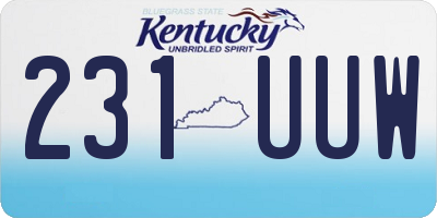 KY license plate 231UUW