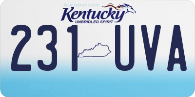 KY license plate 231UVA