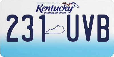KY license plate 231UVB