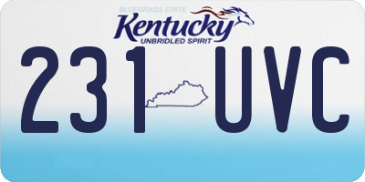 KY license plate 231UVC
