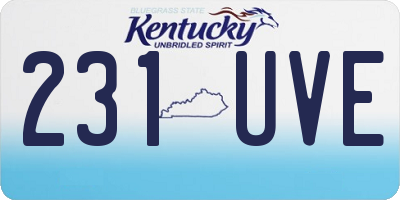 KY license plate 231UVE