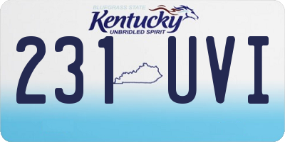 KY license plate 231UVI