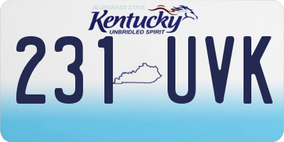 KY license plate 231UVK