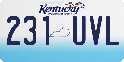 KY license plate 231UVL