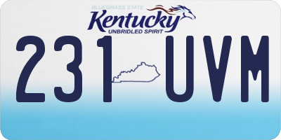 KY license plate 231UVM