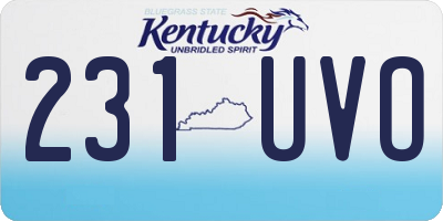 KY license plate 231UVO