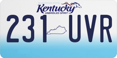 KY license plate 231UVR