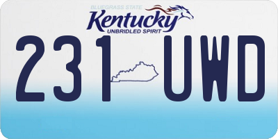 KY license plate 231UWD