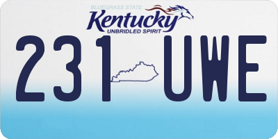 KY license plate 231UWE
